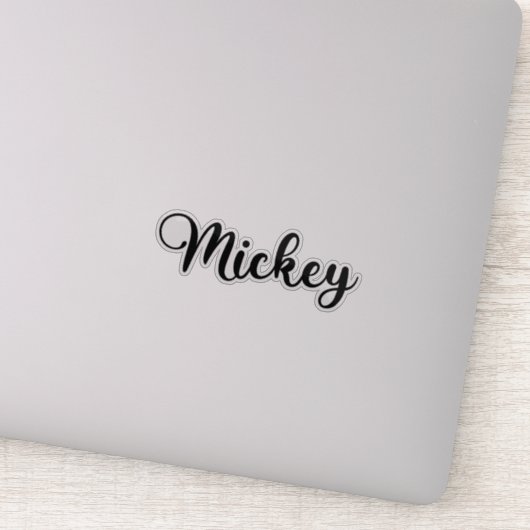 Sticker Mickey Name - Calligraphie manuscrite (Détail)