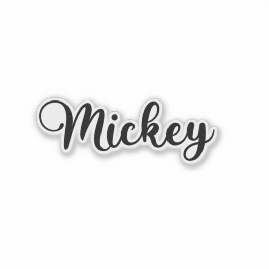Sticker Mickey Name - Calligraphie manuscrite (Devant)