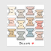 Sticker Micro Monthly Index Tab Pastel Bujo Planner Labels (Feuille)