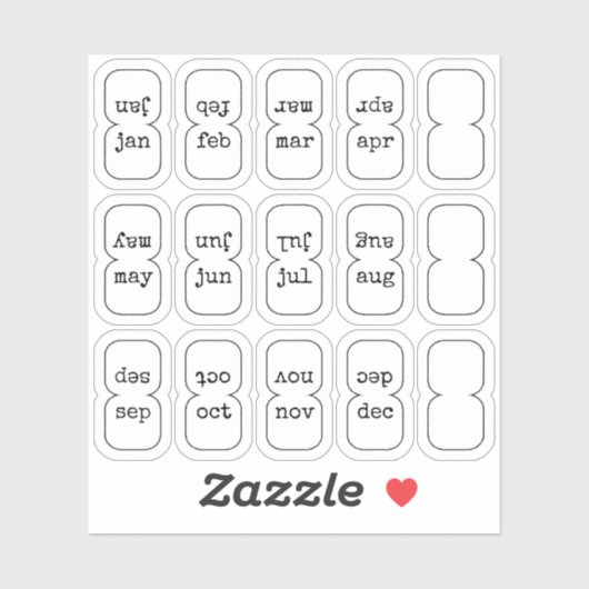 Sticker Micro Monthly Index Tabs Journal Divider Foldable (Feuille)