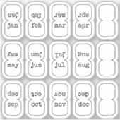 Sticker Micro Monthly Index Tabs Journal Divider Foldable (Devant)