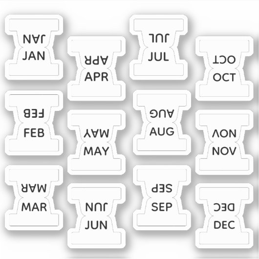Sticker Micro Months Index Tab Bujo Divider Labels Planner (Devant)