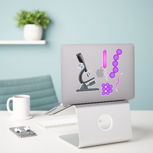 Sticker Microbiologie (Ordinateur portable sur le bureau)