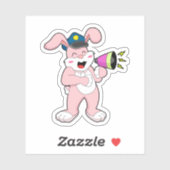 Sticker Microphone de l'officier de police de Rabbit (Feuille)