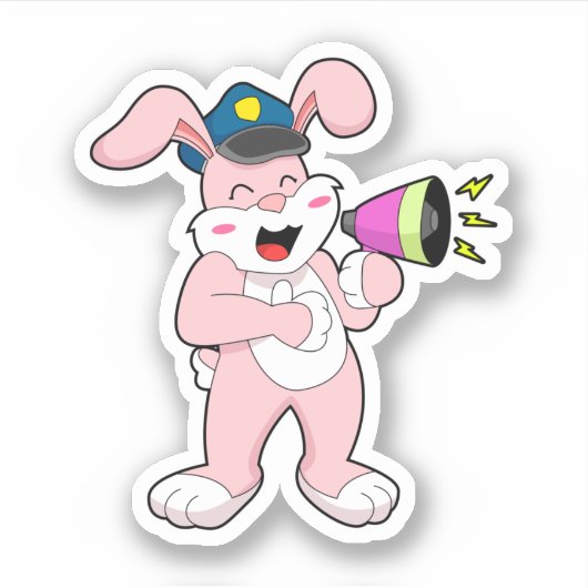 Sticker Microphone de l'officier de police de Rabbit (Devant)