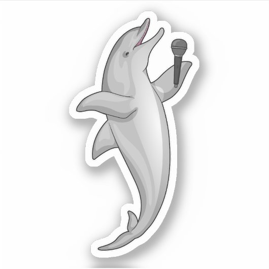 Sticker Microphone Dolphin Singer (Devant)