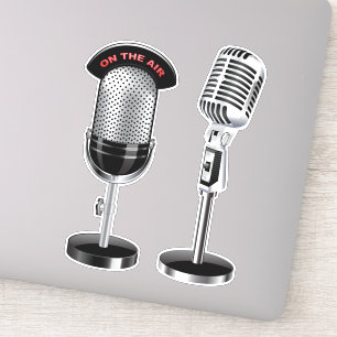 Sticker microphone radio vintage