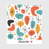 Sticker Mid Century Modern Starburst Pattern (Feuille)
