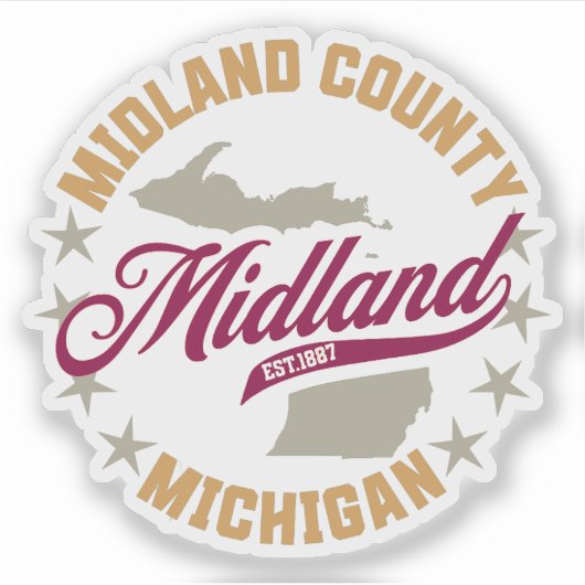 Sticker Midland, Michigan (Devant)