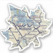 Sticker Midland ON Carte Vintage (Devant)