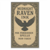 Sticker Midnight Raven Ink - Halloween Apothecary Label (Devant)