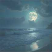 Sticker Midnight Shore – Carré Vinyle Paysage Marin Clair (Devant)