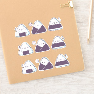 Sticker Mignon aliment japonais Onigiri boules de riz Drôl