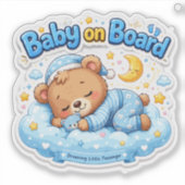 Sticker Mignon bébé ours endormi à bord (Devant)