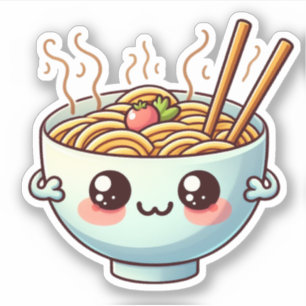Sticker mignon bol de nouilles