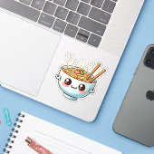 Sticker mignon bol de nouilles (Ordinateur portable avec iPhone)