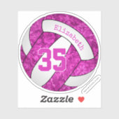 Sticker mignon ceinture rose chaud magenta volleyball pers (Feuille)