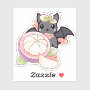 Sticker Mignon Chauve-souris Kawaii avec Mangoustan Exotiq