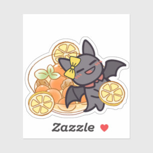 Sticker Mignon Chauve-Souris Kawaii avec Soupe de Boulette