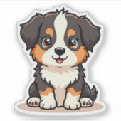 Sticker Mignon chiot berger australien – Pose assise (Devant)