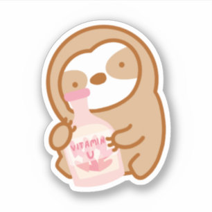 Sticker Mignon cœur de la Saint-Valentin sloth vitamin
