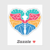 Sticker Mignon drôle coloré Amour (Feuille)