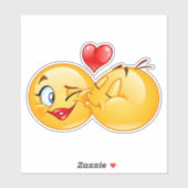 Sticker mignon émoji amour coeur baiser (Feuille)
