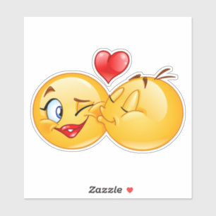 Sticker mignon émoji amour coeur baiser