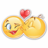 Sticker mignon émoji amour coeur baiser (Devant)