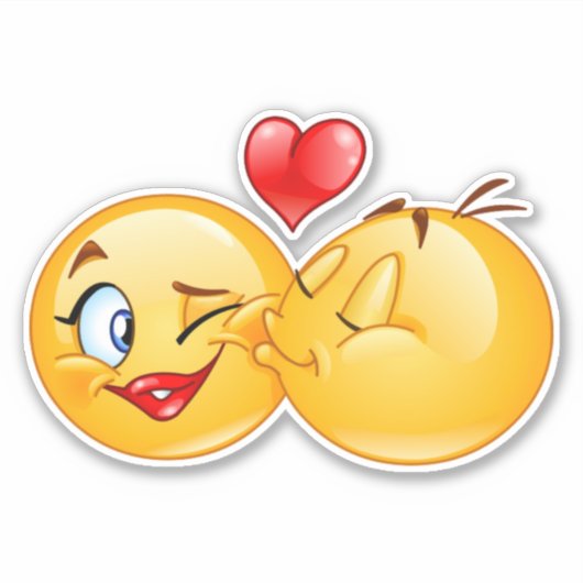 Sticker mignon émoji amour coeur baiser (Devant)