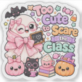 Sticker Mignon Fantomatique Effrayant Kawaii Professeur Fa (Devant)