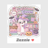 Sticker Mignon Fantomatique Épouvantable Kawaii Professeur (Feuille)