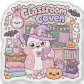 Sticker Mignon Fantomatique Épouvantable Kawaii Professeur (Devant)