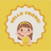 Sticker mignon Hello Friend - Smiling Kids Party F (Devant)