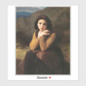Sticker Mignon Innocence d'une adolescente, Bouguereau (Feuille)