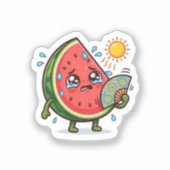 Sticker Mignon Kawaii Dallae de pastèque marocaine d'été A (Recto)