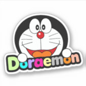 Sticker Mignon Kawaii Doraemon Anime Noir (Devant)