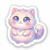 Sticker Mignon Kawaii Doux Chat Chibi Étoile Pastel St (Recto)