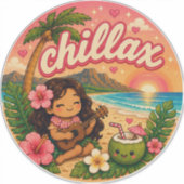 Sticker mignon kawaii hawaï (Devant)