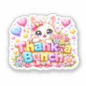 Sticker Mignon Kawaii Merci Beaucoup Nom de Chat Rose Past (Recto)