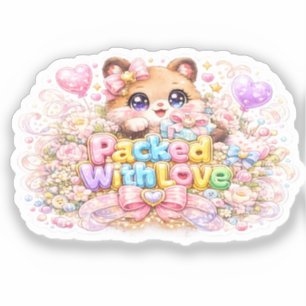 Sticker Mignon Kawaii Rempli d'Amour Ours en Peluche Paste