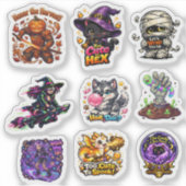 Sticker Mignon monstre de dessin animé Chibi Halloween (Devant)