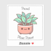 Sticker Mignon parent de plante fier (Feuille)