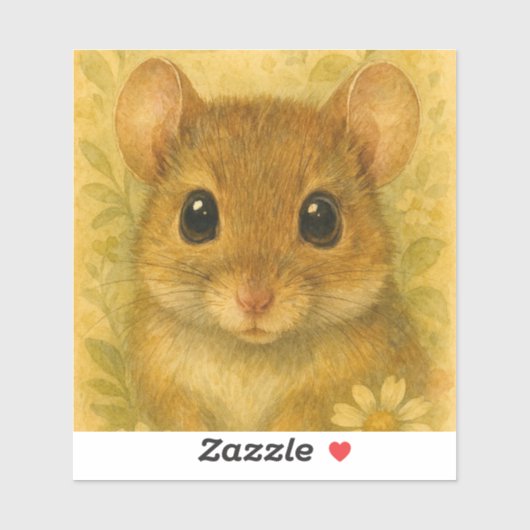 Sticker Mignon petit mulot curieux (Feuille)