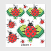 Sticker 🐞 mignon pickleball ladybug avec pagaies pickleba (Feuille)