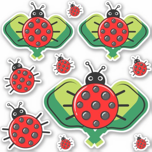 Sticker 🐞 mignon pickleball ladybug avec pagaies pickleba (Devant)
