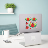 Sticker 🐞 mignon pickleball ladybug avec pagaies pickleba (Ordinateur portable sur le bureau)
