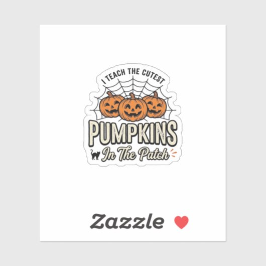 Sticker Mignon professeur de citrouille Design Halloween_1 (Feuille)