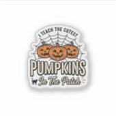 Sticker Mignon professeur de citrouille Design Halloween_1 (Devant)