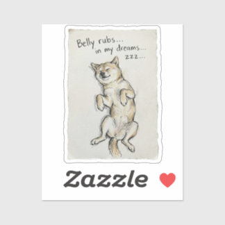 Sticker Mignon Shiba Inu dormant "Câlins de rêve" 